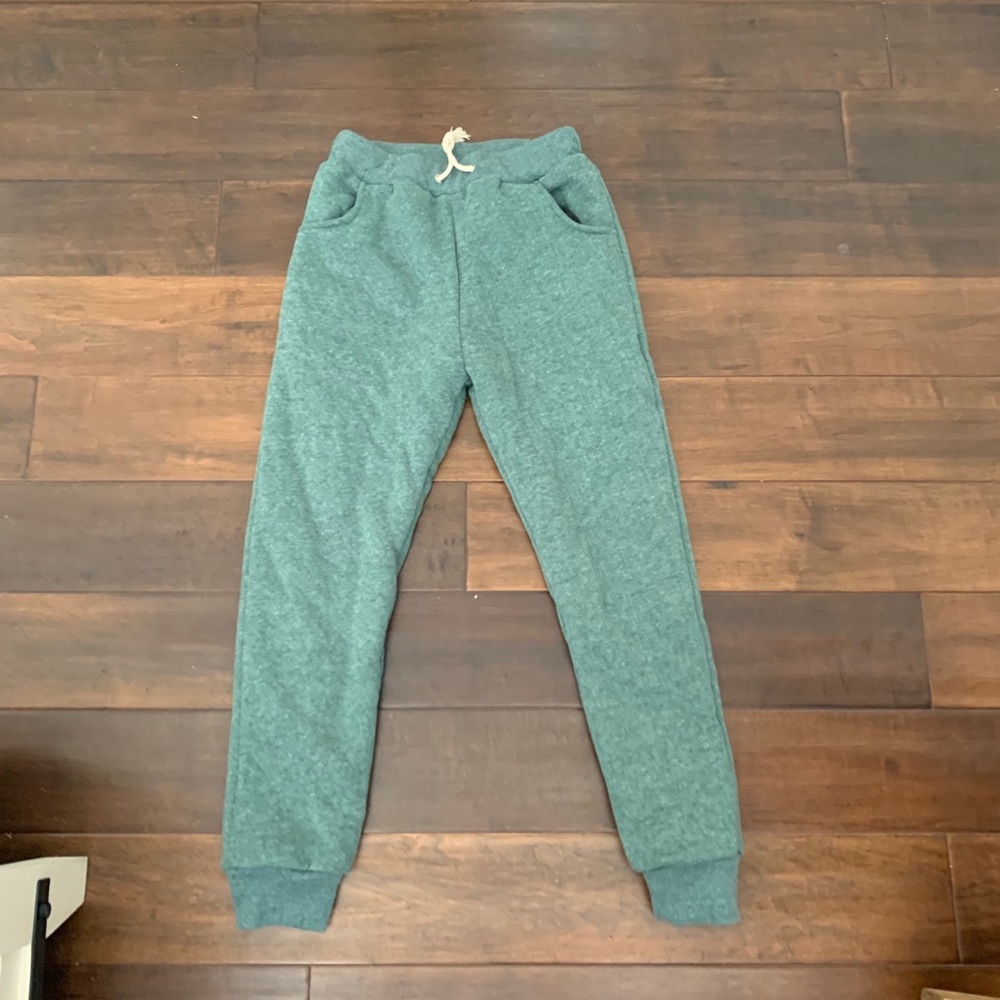 Army green furry jogger sweats